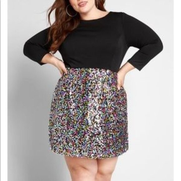 NWT: Hutch x Modcloth Absolute Intrigue Twofer Sequin Dress - Picture 1 of 11